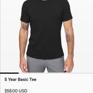 Lululemon 5 year Basic Tee